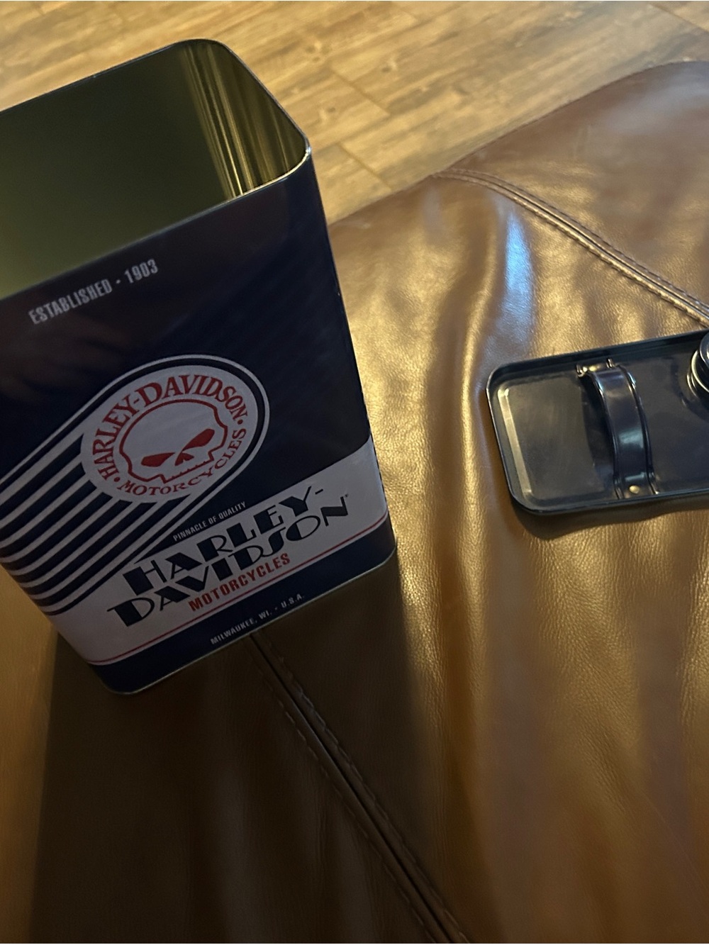 Harley-Davidson metal tin storage container